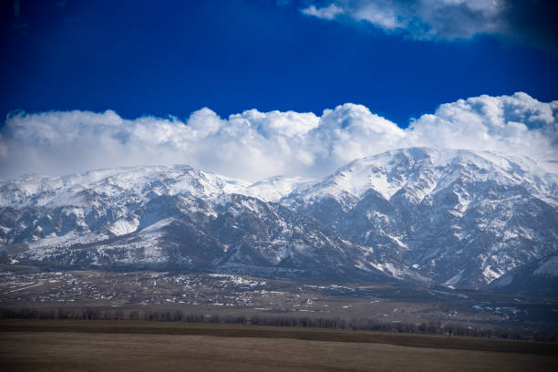 Wasatch mountain in saltlake county with a beautiful blue sky.