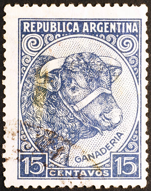 istock Bull head on argentine postage stamp 2204262070