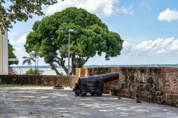 Cabedelo - PB, Brazil - February 23, 2019: Historic monument of the Paraiba state called Fortaleza de Santa Catarina.