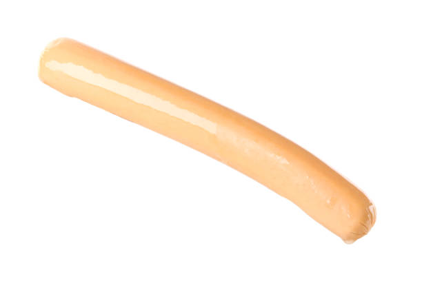 Smoked sausage isolated on white