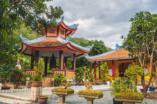 istock Buddhist temple with a large bell in Asia 2204269319