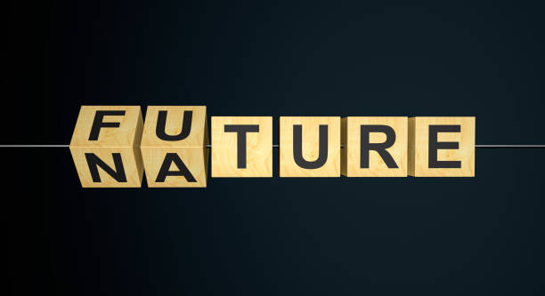 istock Wooden block cube flipping FUTURE to NATURE 2204271555