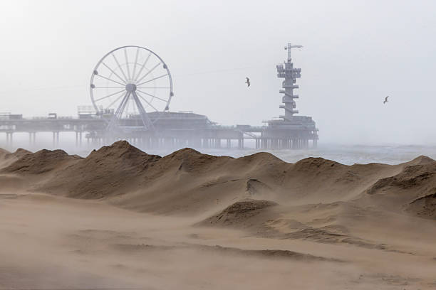 Scheveningen Strand, The Pier beach and promenade in The Hague, Netherlands. High quality photo