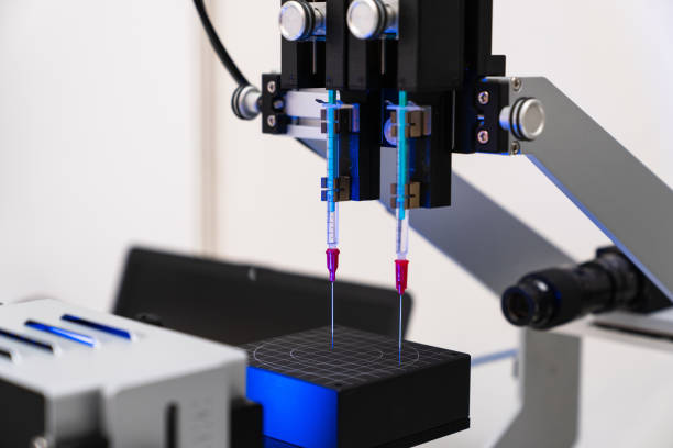 istock Measuring device for professional contact angle measurements and drop shape analysis. 2204281583