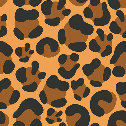 Leopard Pattern Cartoon Leopard Print Vector Cartoon Seamless Pattern On A White Background ...