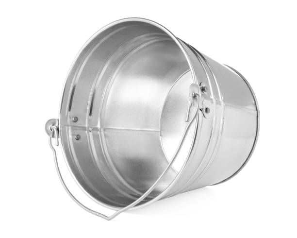 istock One shiny metal bucket isolated on white 2204287803