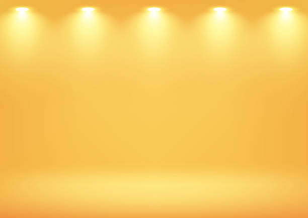 istock Yellow studio room background space for selling products on the website. Vector illustration. 2204296659