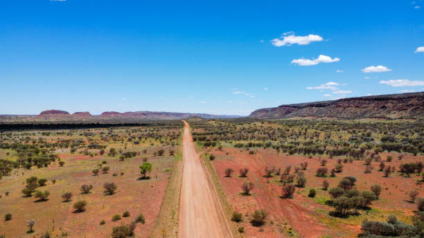 istock The Great Central Road in Australia, seen from above 2204297194