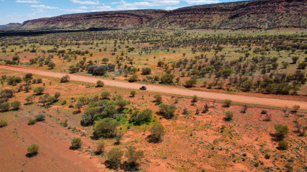 istock The Great Central Road in Australia, seen from above 2204297560