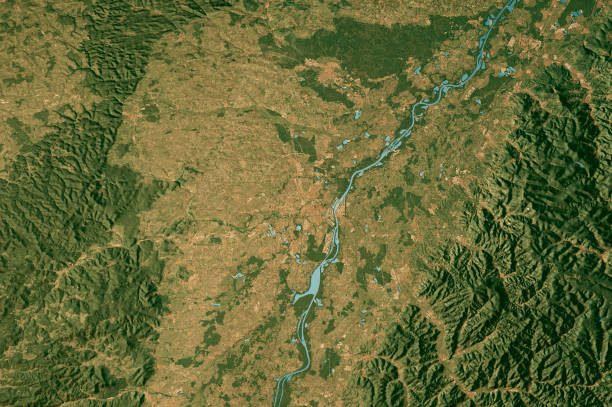 istock Strasbourg Satellite Topographic Map 3D Render True Color 2204301217