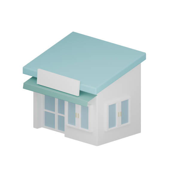 istock Various buildings in simple minimalist lines, perfect for City-themed and modern designs. Vector for posters, backgrounds social media, and advertising materials. Vector of shop. 2204305443