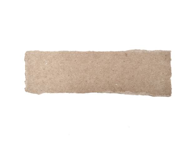 istock Piece of torn brown cardboard isolated on white background 2204308557