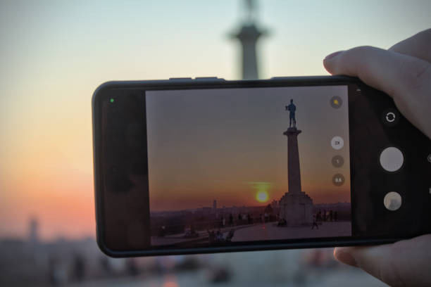 istock Mobile phone photo of Victor monument 2204310097
