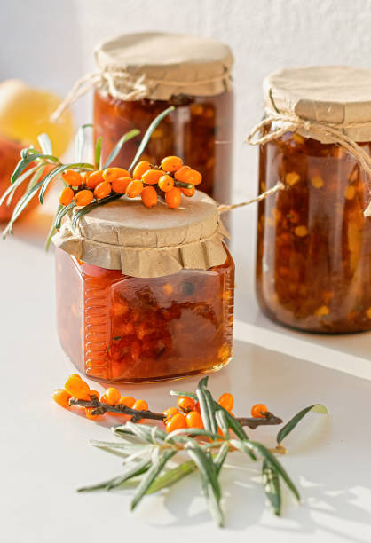 istock Artisan Seabuckthorn and Apple Preserves. Close up. 2204312504
