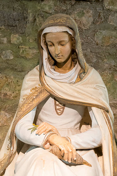 Sanctuaire Notre Dame de Valcluse - Auribeau sur Siagne, France, March 05, 2025: Statue (19th century) of Blessed Virgin Mary.