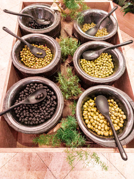 Appetizer Olive Dishes Buffet at the Hotel Restaurant, Croatia