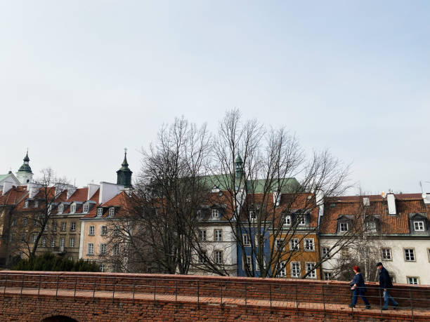 Warsaw, Poland - March 09, 2025: A scenic view of Warsaw's old town with European architecture and a peaceful ambiance