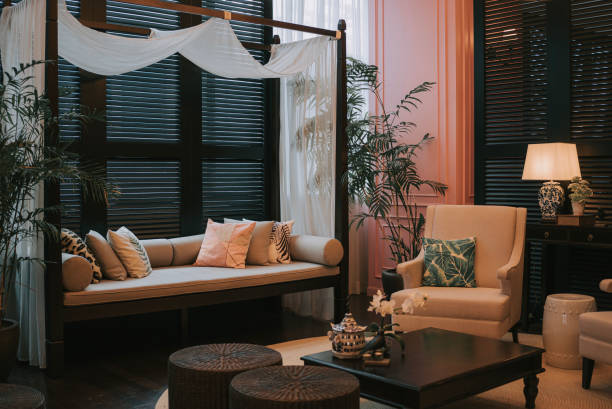 Luxury classic interior lounge lobby reception tourist resort