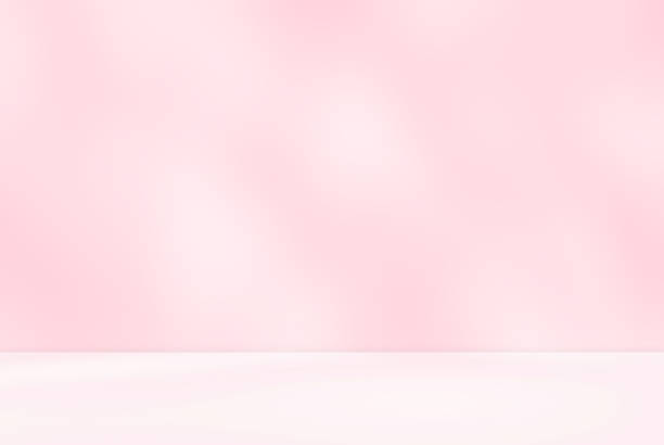 istock Empty pink colour room studio with sunlight effect shadow on the floor and wall for product presentation. 2204332004