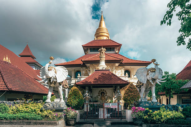 Complex of 5 Religious Sites in Nusa Dua. Puja Mandala serves as a perfect example of how 5 of Indonesia's major religions can live harmoniously side-by-side. Buddhist temple Vihara Buddha Guna. Bali