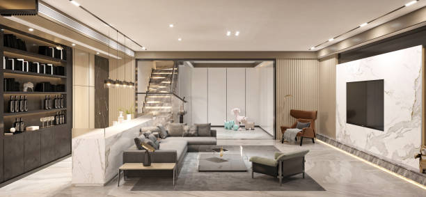 istock 3d render luxury apartment living room 2204341745