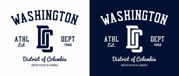 Washington, D.C. print for t-shirt. Athletic tee shirt graphics. Vintage sport apparel print. Vector illustration.