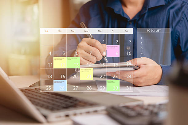 istock businessman planning his tasks using a calendar and to-do list on a smartphone. Efficient time management, work planning, and productivity concept. 2204347729