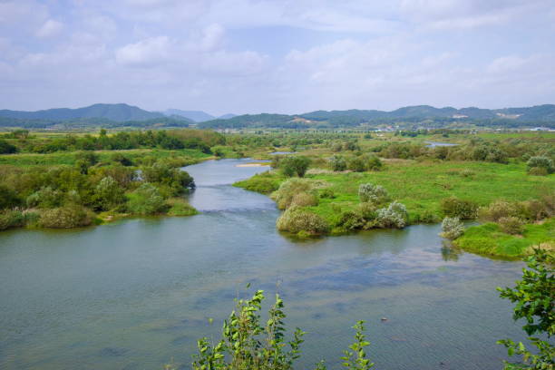 istock Seomjin River Flowing Through the Countryside 2204356335