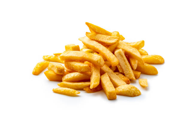 Vegetables: French Fries Isolated on White Background, Studio shot.