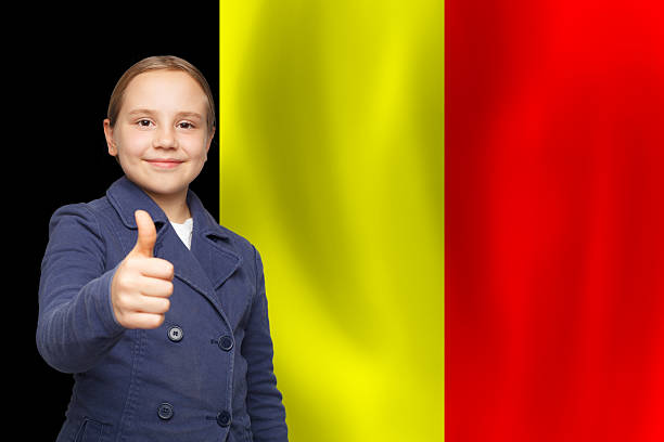 Belgian flag made of spheres On White Background
