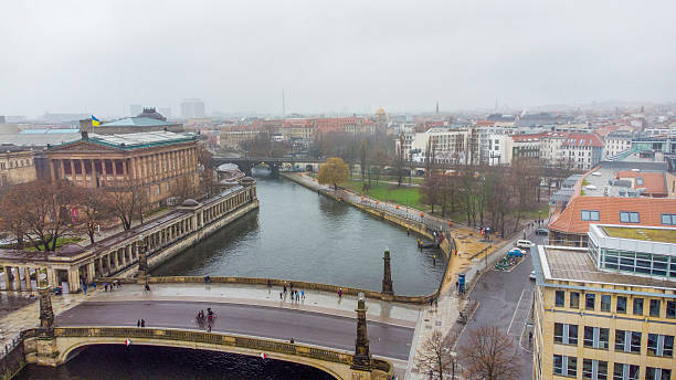 Ukrainian flags over the Bode-Museum in Berlin