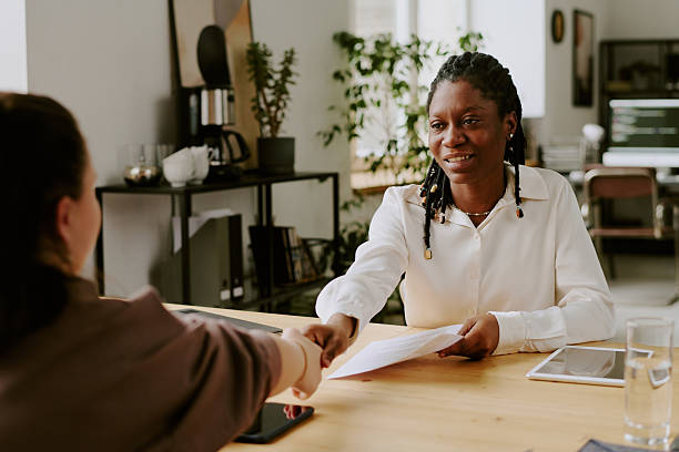 istock Hiring Manager Shaking Hands after Job Interviewer 2204371300