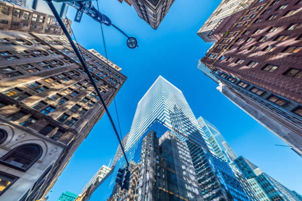 istock Old and modern skyscrapers in Midtown Manhattan seen from below 2204377391