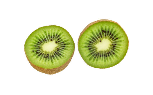 istock Halved kiwi fruit  isolated on white 2204378759