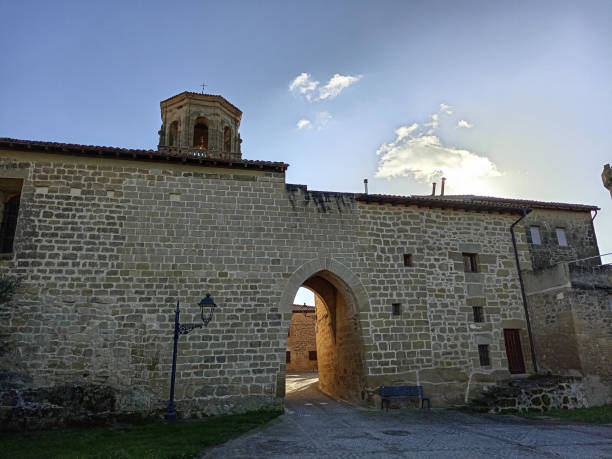 istock Historic stone gateway with bell tower in Sajazarra, Spain 2204386627