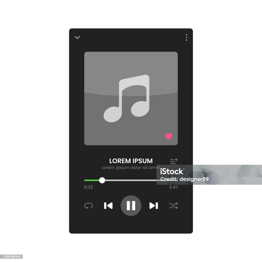 Music Player Template Vector Design Stock Illustration - Download Image ...