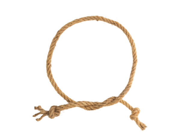 istock Circle made of hemp rope on white background 2204387816