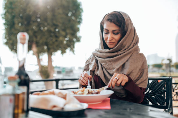 arab woman at the restaurant