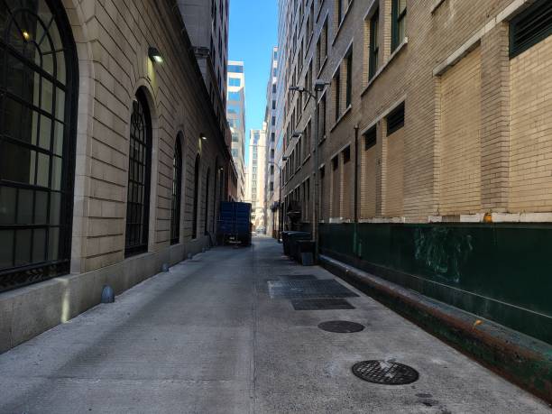 istock empty space at the back of city buildings 2204390027
