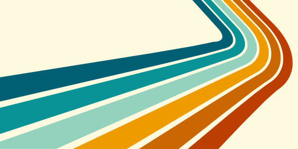 Vintage striped backgrounds, posters, banner samples retro colors 1970s 1900s 70s 80s 90s. Retro vintage style 70s striped background poster lines. Shapes vector design graphic 1980s.
