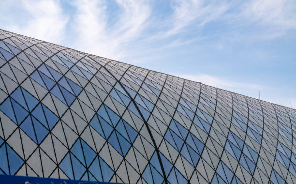 istock modern urban architecture. glass dome. large glass roof. 2204395092
