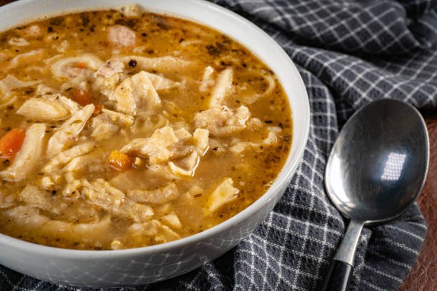 istock Tripe soup made of beef and vegetables. 2204405090