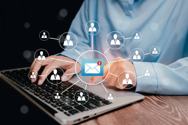istock Digital Communication Concept with Email Notification and Networking Icons on Laptop, Business concept 2204408612