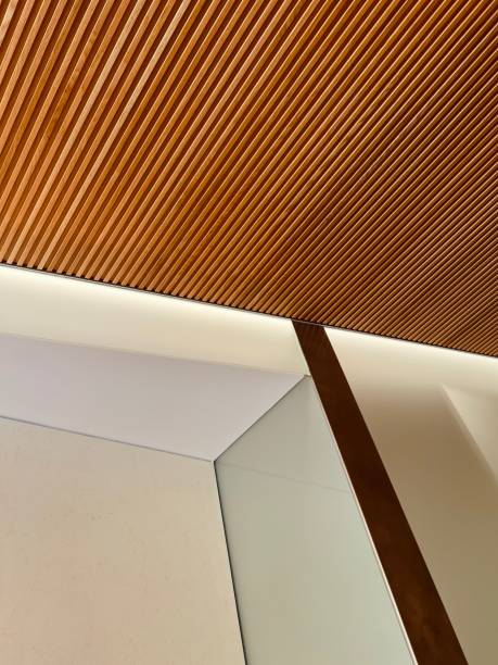 istock Interior decor wood paneling striped 2204410353