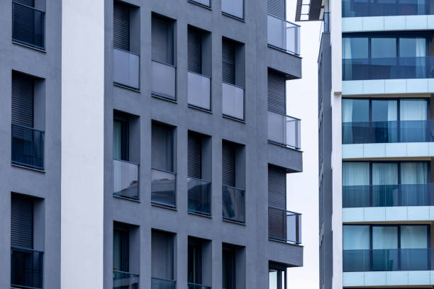 istock Modern Housing Dwelling Architectural Facade – Design & Real Estate Background 2204417929