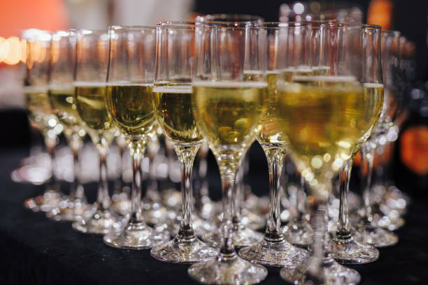 istock A row of champagne on the table 2204423373