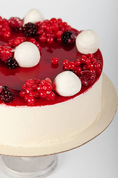 istock Cake decorated with fresh berries and cream 2204426128