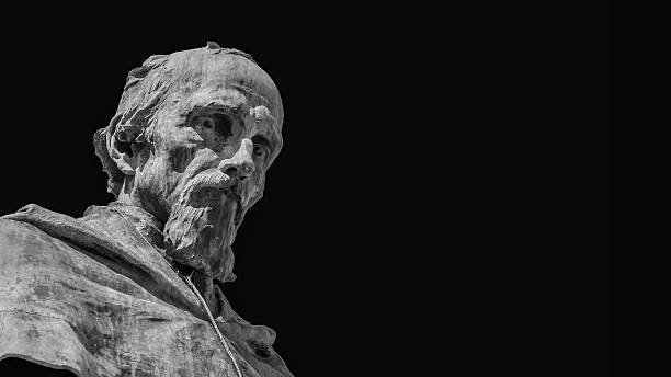 istock Paolo Sarpi monument in Venice (Black and White with copy space) 2204438272