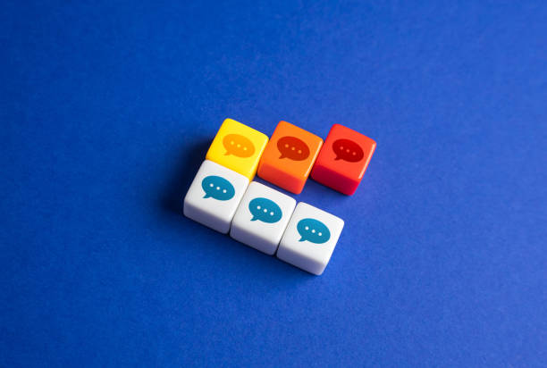 istock Adding new lines and unnecessary information. Switching to raised tones concept. Conflict. Overloaded sentence, difficult communication. Omit unnecessary details when telling stories. 2204446590