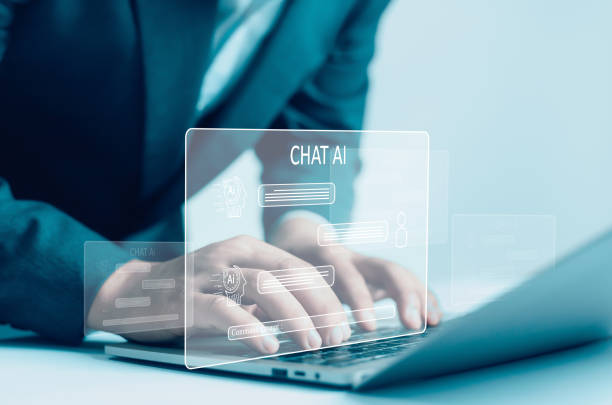 istock businessman using technology Global Internet connect chat ai conversation Chat with AI, Artificial Intelligence. using command prompt for generates something, Futuristic technology 2204450755